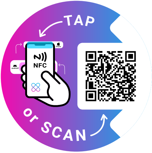 Gastro Tag color 90mm mit QR-Code