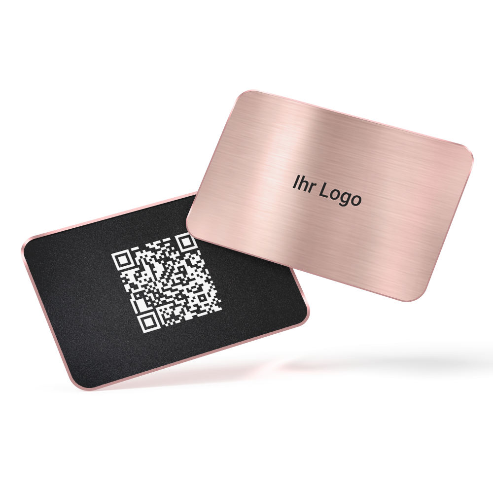 Digitale Visitenkarte mit NFC Rose Metall Karte mit Ihrem Logo
