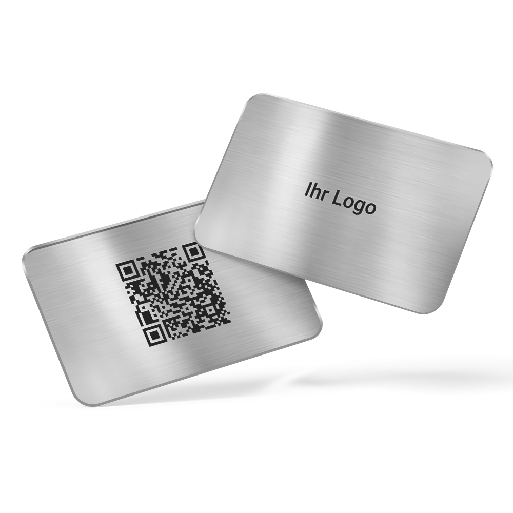 Digitale Visitenkarte mit NFC Silber Metall Karte mit Ihrem Logo