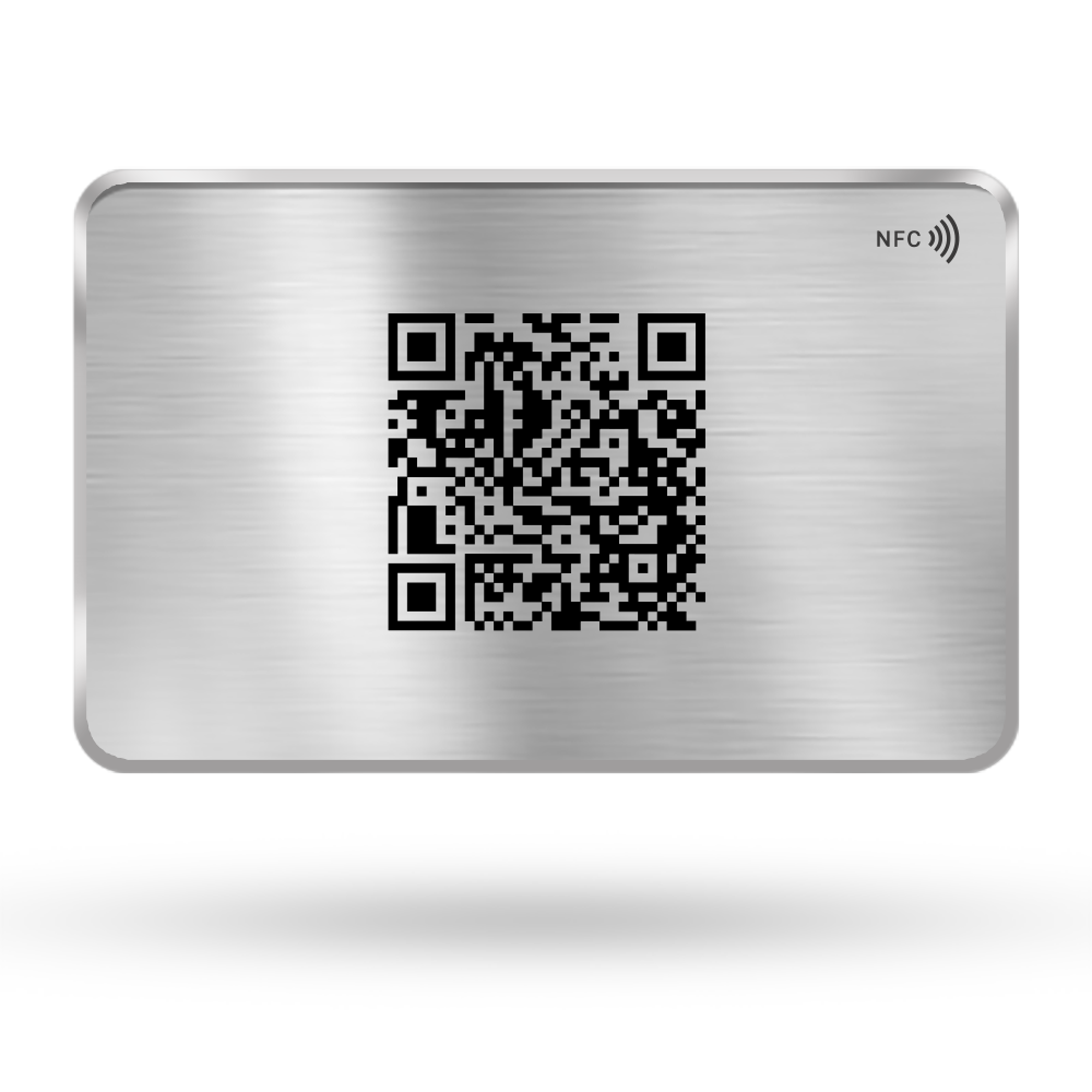 Digitale Visitenkarte mit NFC Silber Metall Karte mit Ihrem Logo
