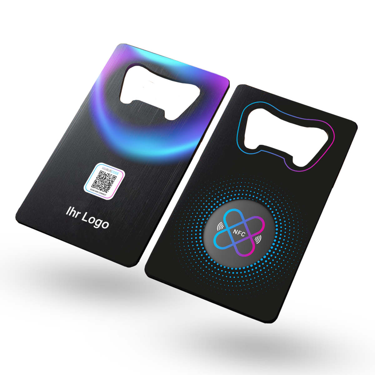 Digitale Visitenkarte mit NFC Visitenkarte als Flaschenöffner inkl. Design und Druck