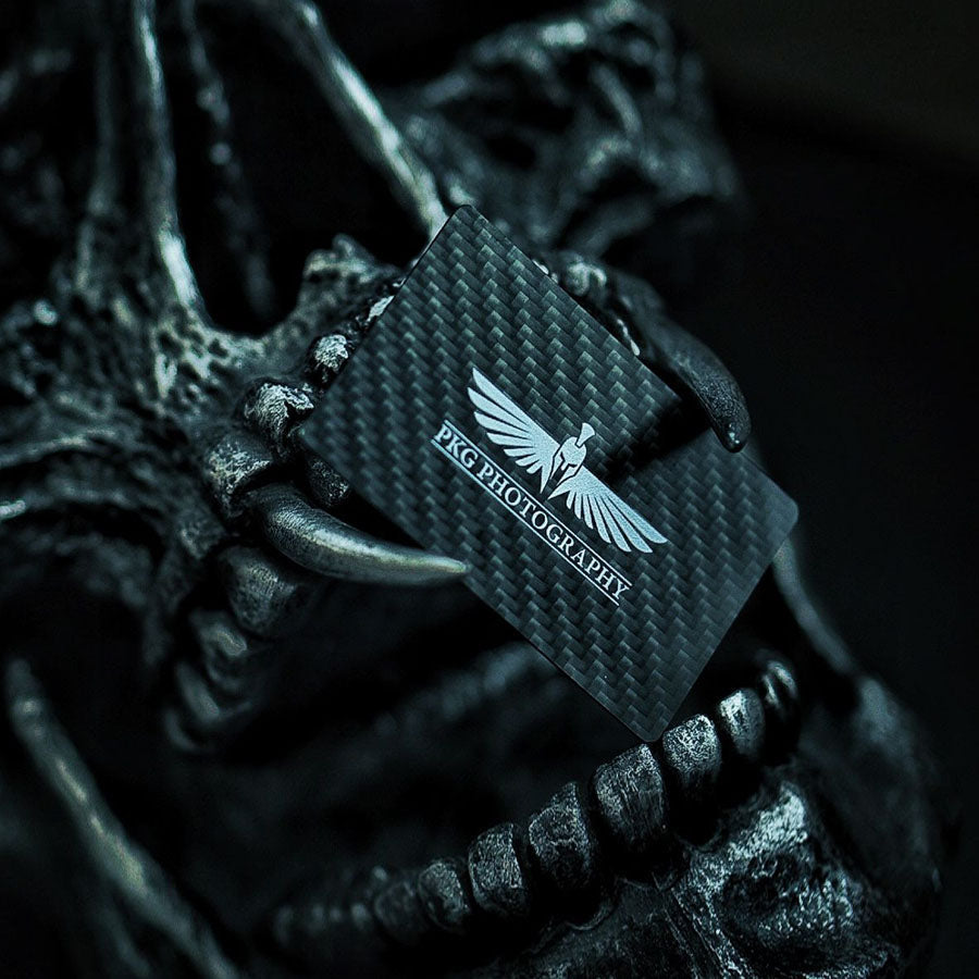 Digitale Visitenkarte mit NFC Carbon Karte schwarz mit Ihrem Logo