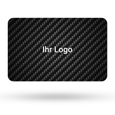 Digitale Visitenkarte mit NFC Carbon Karte schwarz mit Ihrem Logo