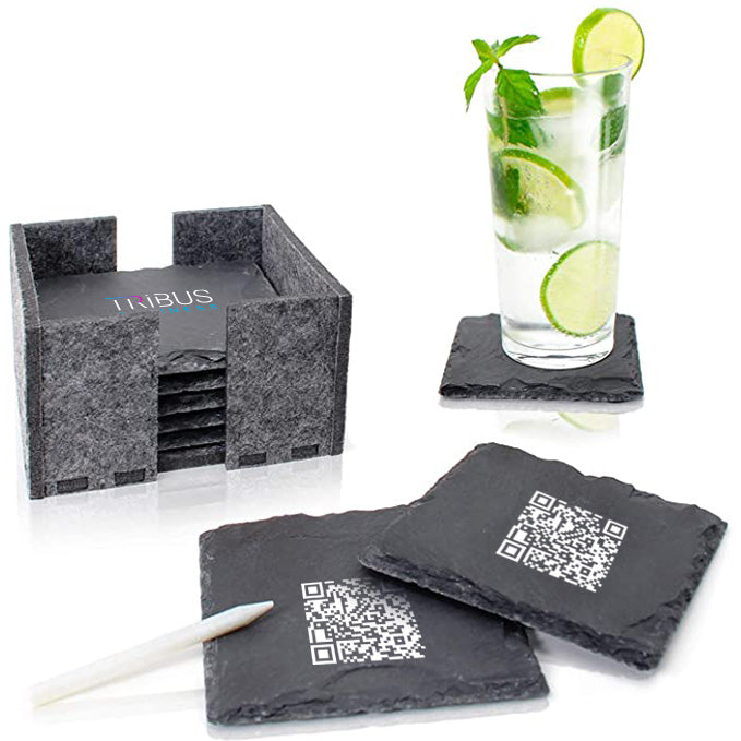 Getränke- Untersetzer inkl. QR Code Druck