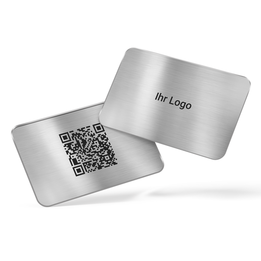Digitale Visitenkarte mit NFC Silber Metall Karte mit Ihrem Logo