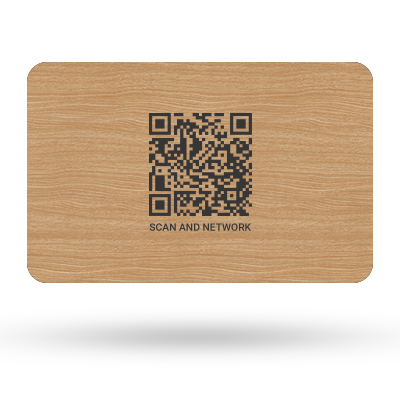 Holz Karte NFC und QR code