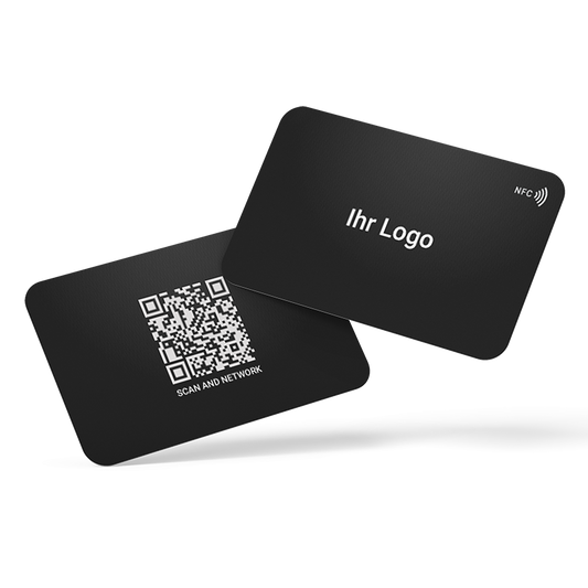 Digitale Visitenkarte mit NFC PVC Karte schwarz mit Ihrem Logo